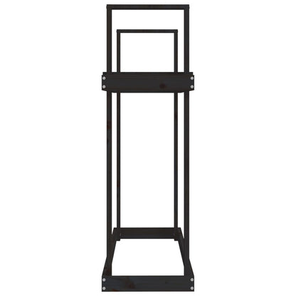 Kaminholzregal Schwarz 110X35X108,5 Cm Massivholz Kiefer