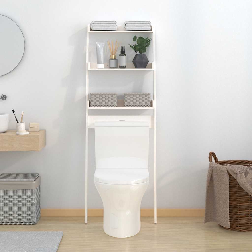 Toilettenregal 63,5X32X179 Cm Massivholz Kiefer