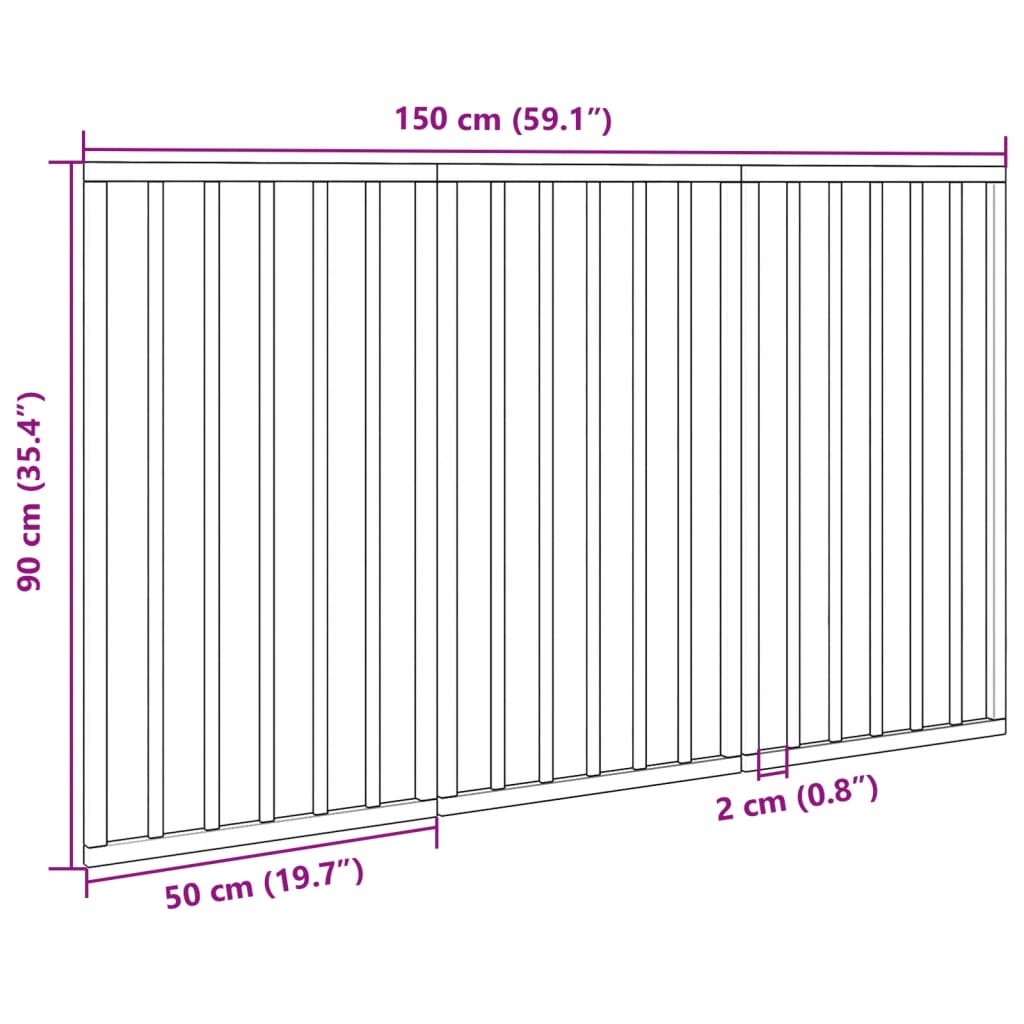 3-Tlg. Hundetor Faltbar 150 Cm Pappelholz