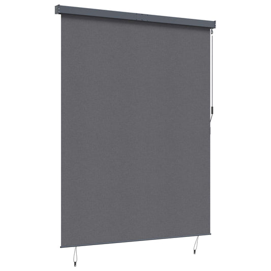 Rollo Mit Vorhängen Anthrazit 200 X 250 Cm Stoff Und Aluminium