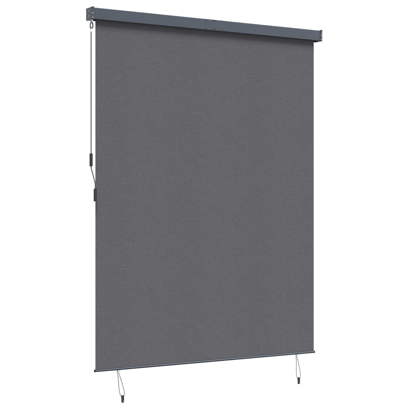 Rollo Mit Vorhängen Anthrazit 200 X 250 Cm Stoff Und Aluminium