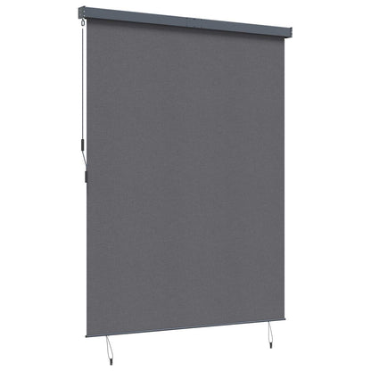 Rollo Mit Vorhängen Anthrazit 200 X 250 Cm Stoff Und Aluminium