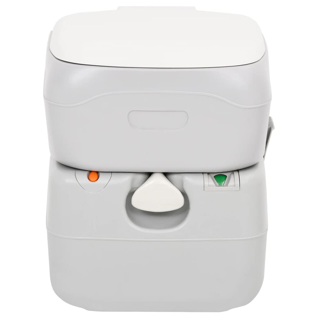 Camping-Toilette Tragbar Grau Und Weiß 22+12 L Hdpe