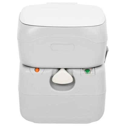 Camping-Toilette Tragbar Grau Und Weiß 22+12 L Hdpe