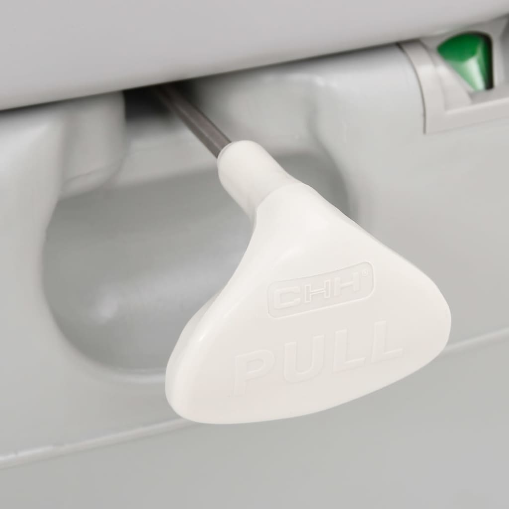 Camping-Toilette Tragbar Grau Und Weiß 22+12 L Hdpe