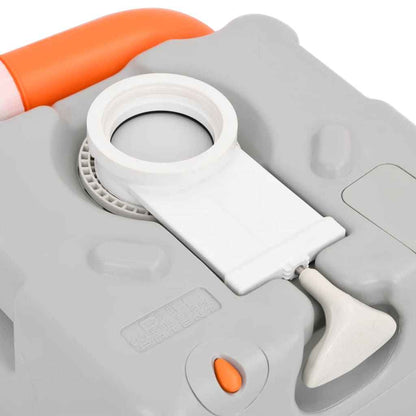 Camping-Toilette Tragbar Grau Und Weiß 22+12 L Hdpe