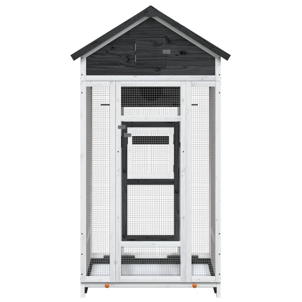 Voliere 91,5X53X170 Cm Massivholz Kiefer