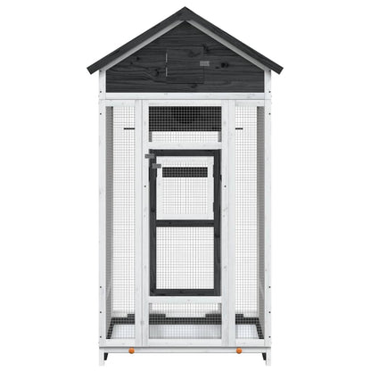 Voliere 91,5X53X170 Cm Massivholz Kiefer