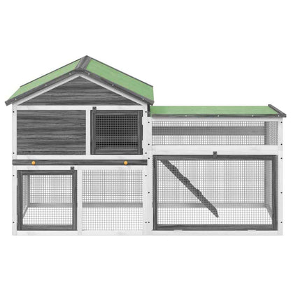 Kaninchenstall 185,5X60,5X109,5 Cm Massivholz Kiefer