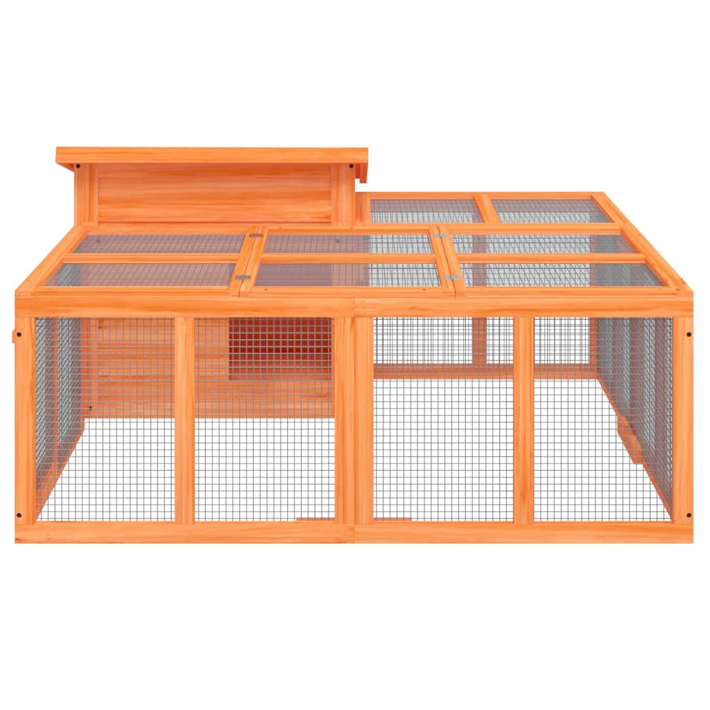 Kaninchenstall 144X123X67,5 Cm Massivholz Kiefer