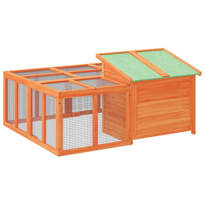 Kaninchenstall 144X123X67,5 Cm Massivholz Kiefer