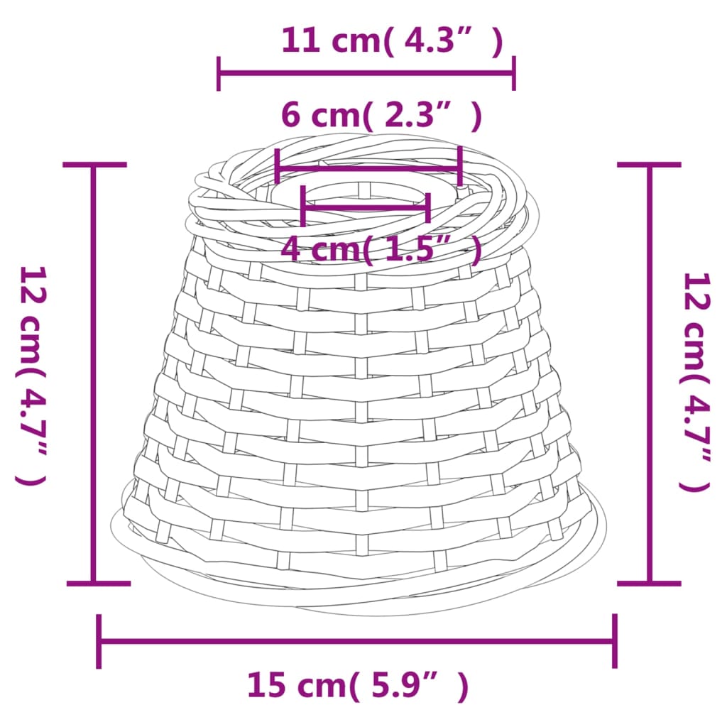 Lampenschirm Ø15X12 Cm Korbweide