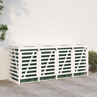 Mülltonnenbox Für 4 Tonnen Weiß Massivholz Kiefer