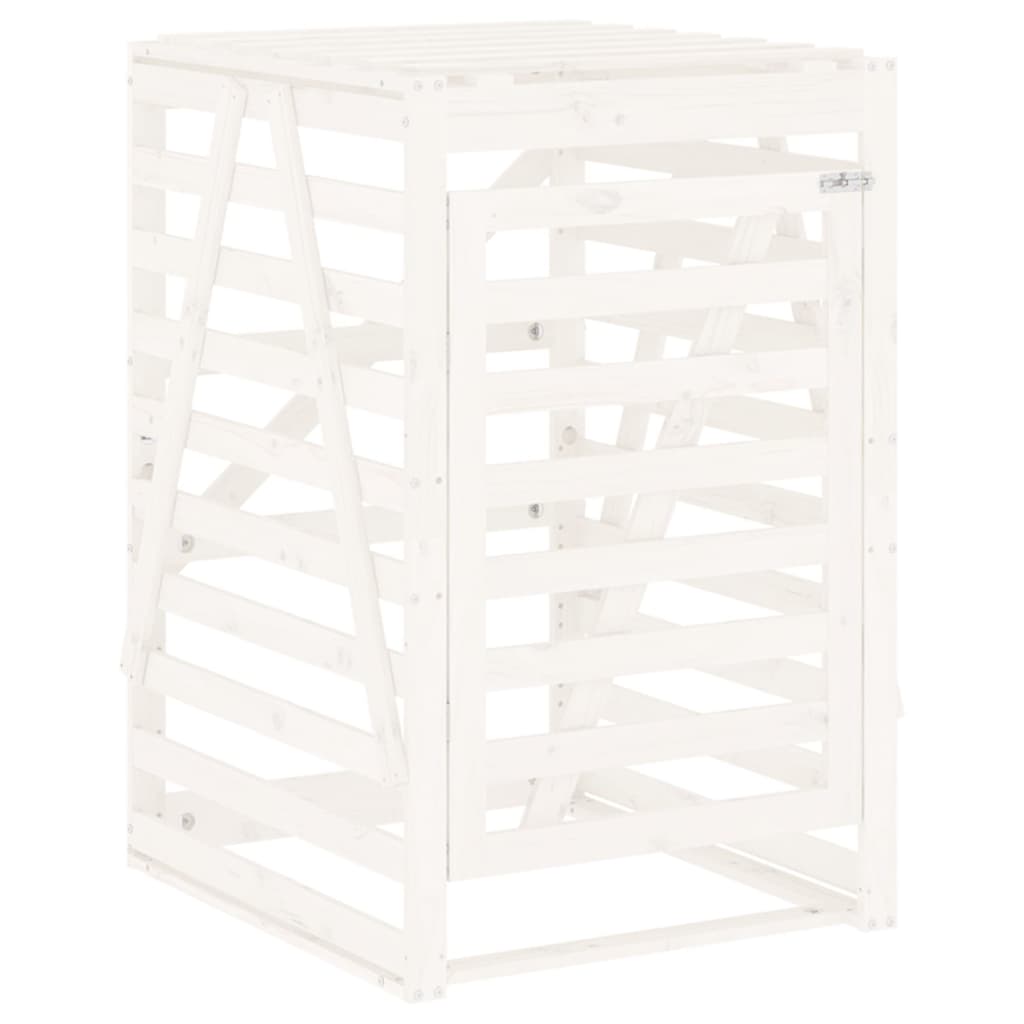 Mülltonnenbox Für 4 Tonnen Weiß Massivholz Kiefer