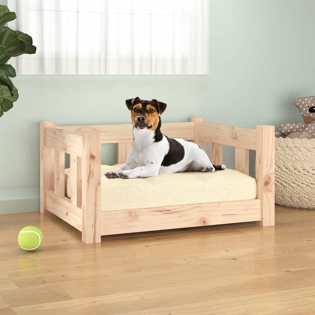 Hundebett 95,5X65,5X28 Cm Massivholz Kiefer