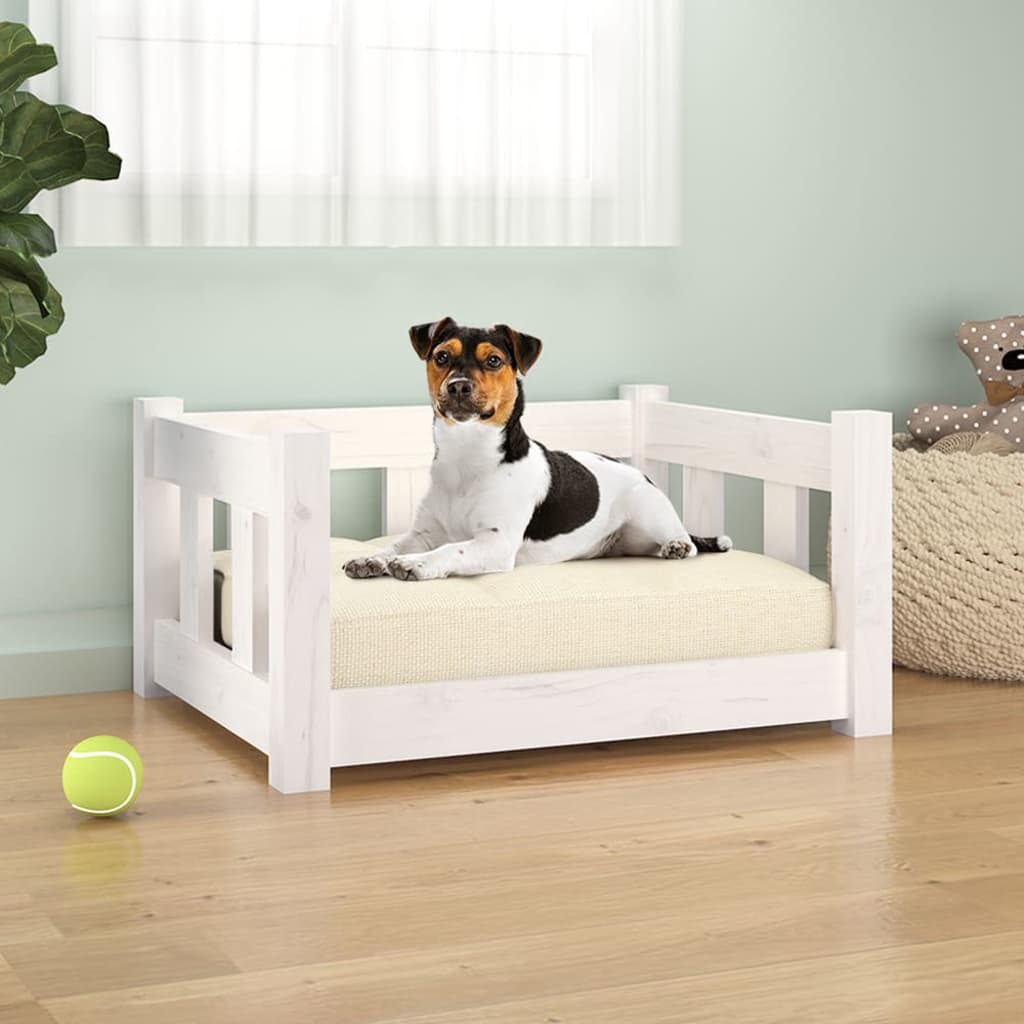 Hundebett 95,5X65,5X28 Cm Massivholz Kiefer