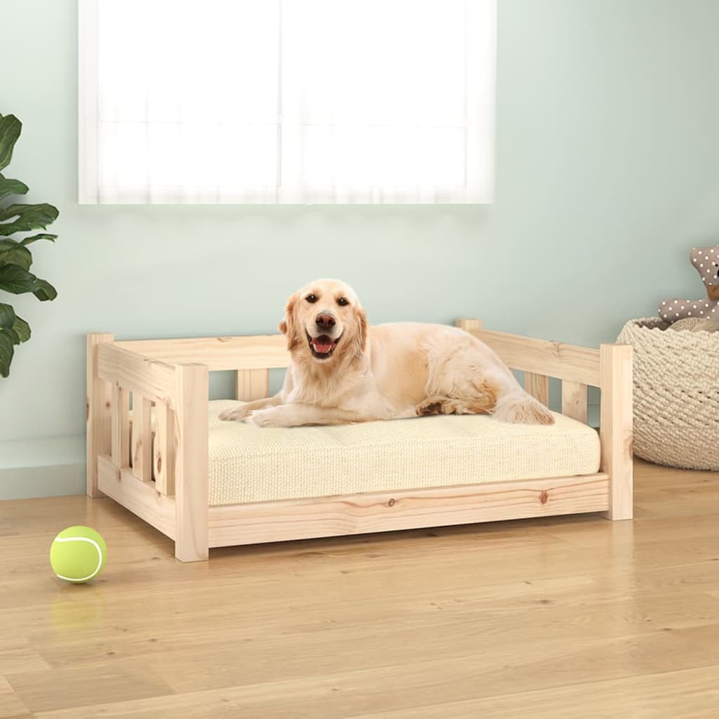 Hundebett 95,5X65,5X28 Cm Massivholz Kiefer