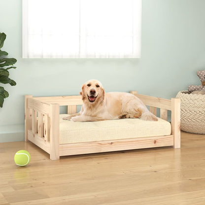 Hundebett 95,5X65,5X28 Cm Massivholz Kiefer