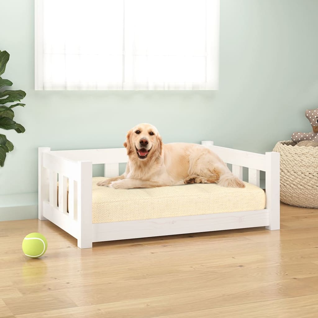 Hundebett 95,5X65,5X28 Cm Massivholz Kiefer