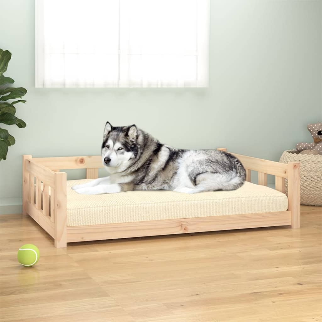 Hundebett 95,5X65,5X28 Cm Massivholz Kiefer