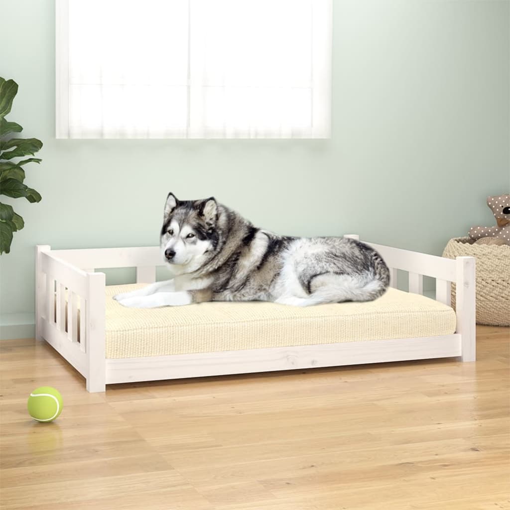 Hundebett 95,5X65,5X28 Cm Massivholz Kiefer
