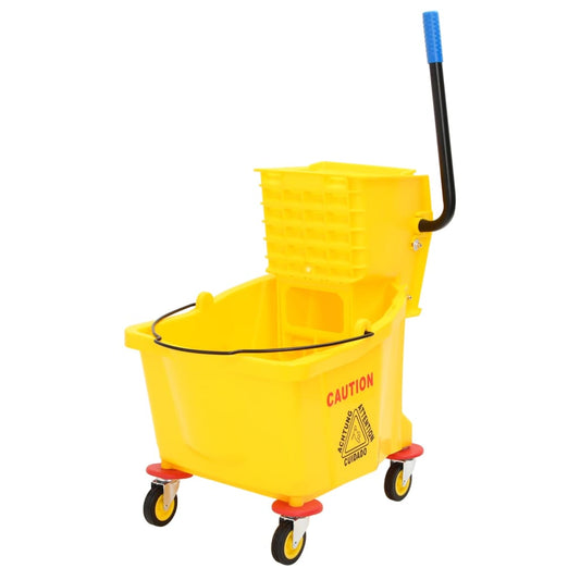 Mopp-Eimer Mit Presse Und Rollen Gelb 36 L Polypropylen