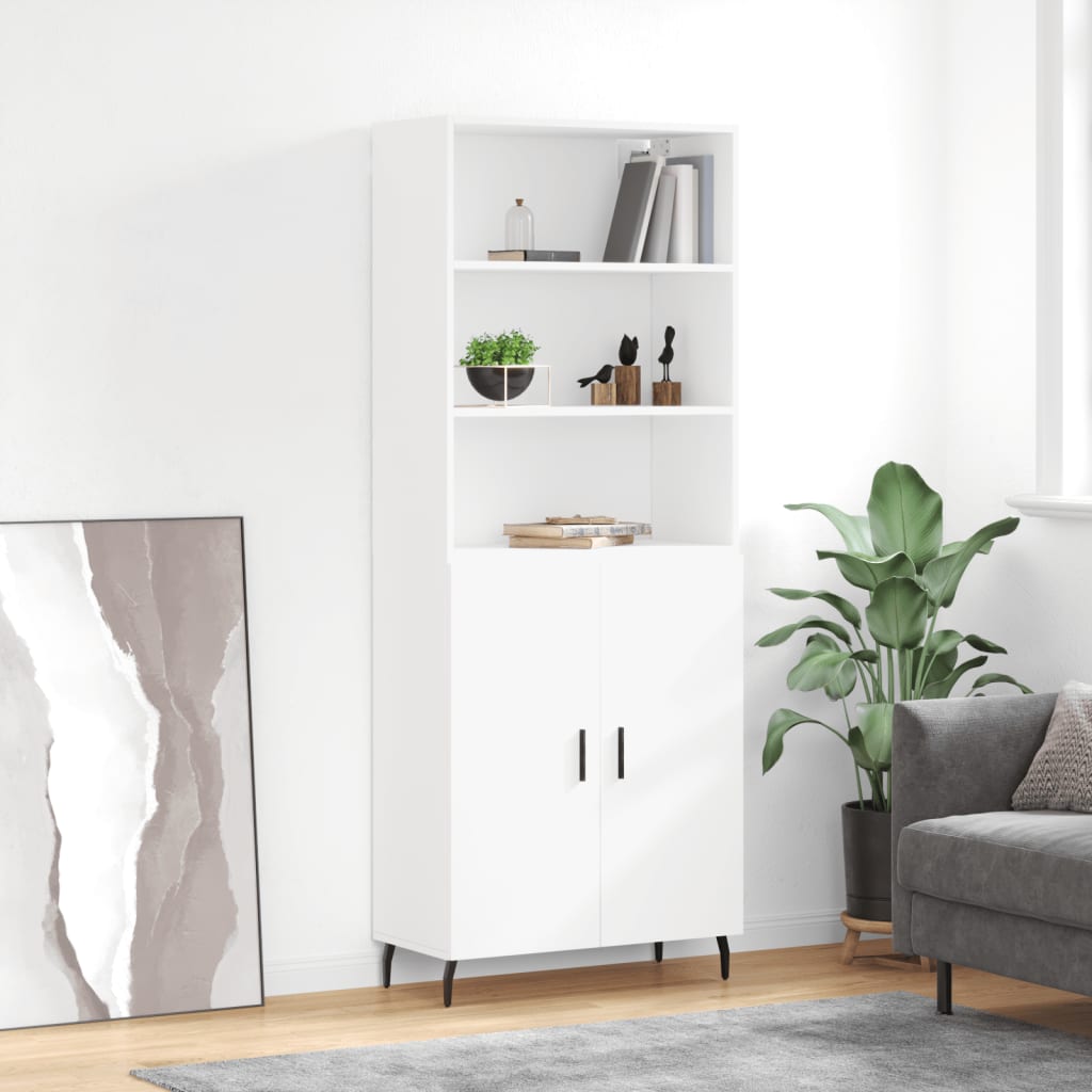 Highboard Braun Eichen-Optik 69,5X34X180 Cm Holzwerkstoff