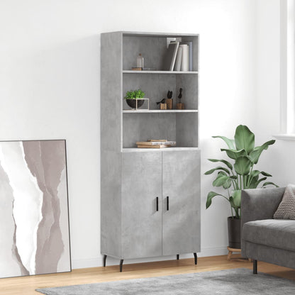 Highboard Braun Eichen-Optik 69,5X34X180 Cm Holzwerkstoff