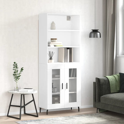 Highboard Braun Eichen-Optik 69,5X34X180 Cm Holzwerkstoff