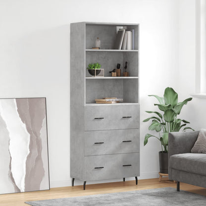 Highboard Braun Eichen-Optik 69,5X34X180 Cm Holzwerkstoff