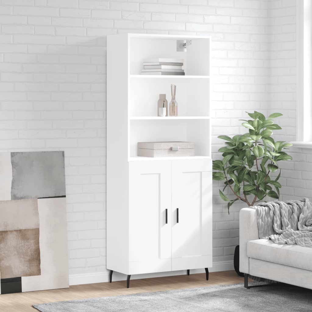Highboard Braun Eichen-Optik 69,5X34X180 Cm Holzwerkstoff