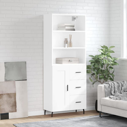 Highboard Braun Eichen-Optik 69,5X34X180 Cm Holzwerkstoff