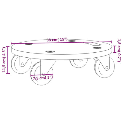 Transportroller 2 Stk. Rund Ø38X11,5 Cm 250 Kg