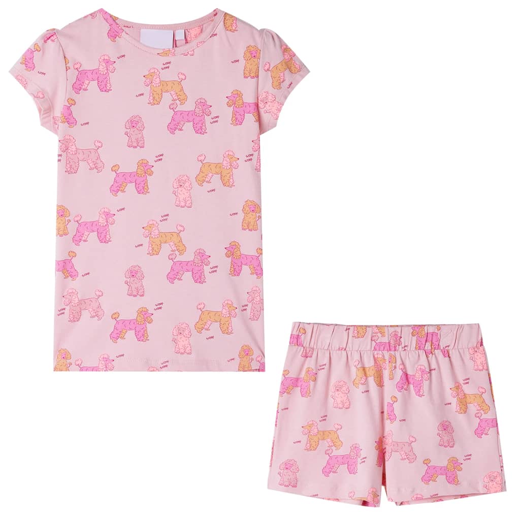 Kinderpyjama Mit Kurzen Ärmeln Hellrosa 104