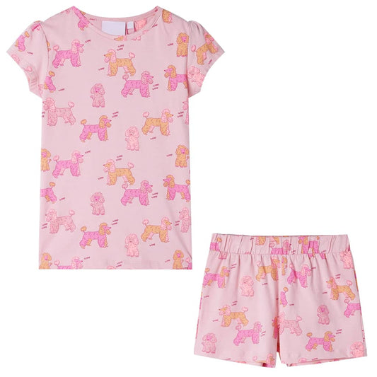 Kinderpyjama Mit Kurzen Ärmeln Hellrosa 104