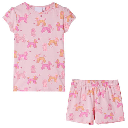 Kinderpyjama Mit Kurzen Ärmeln Hellrosa 104