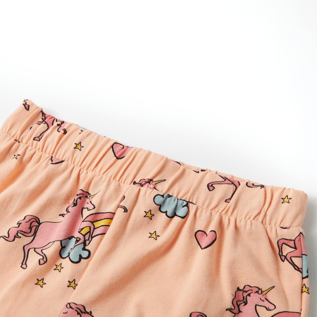 Kinderpyjama Mit Kurzen Ärmeln Hellorange 92