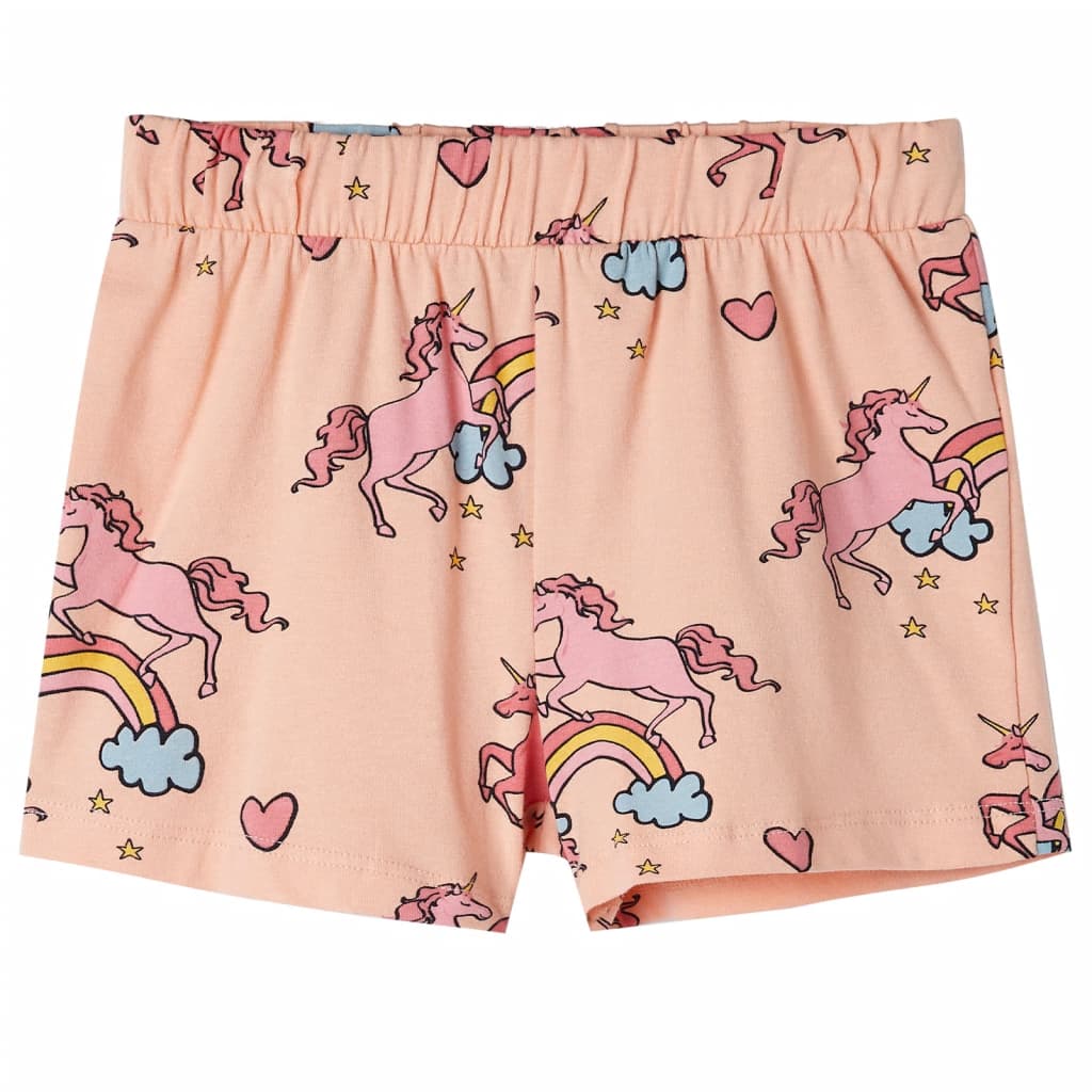 Kinderpyjama Mit Kurzen Ärmeln Hellorange 92