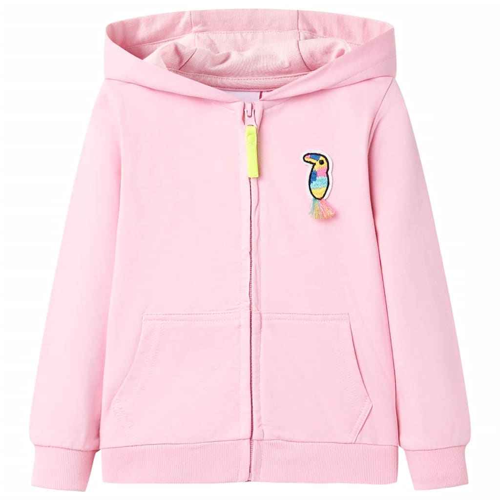 Kinder-Kapuzenpullover Mit Reißverschluss Hellrosa 128