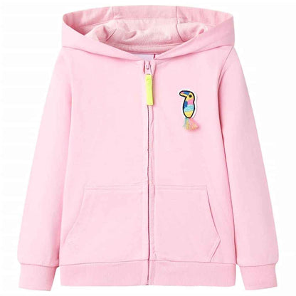Kinder-Kapuzenpullover Mit Reißverschluss Hellrosa 128