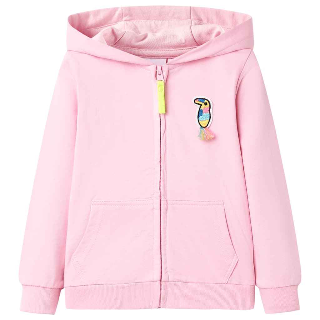 Kinder-Kapuzenpullover Mit Reißverschluss Hellrosa 128