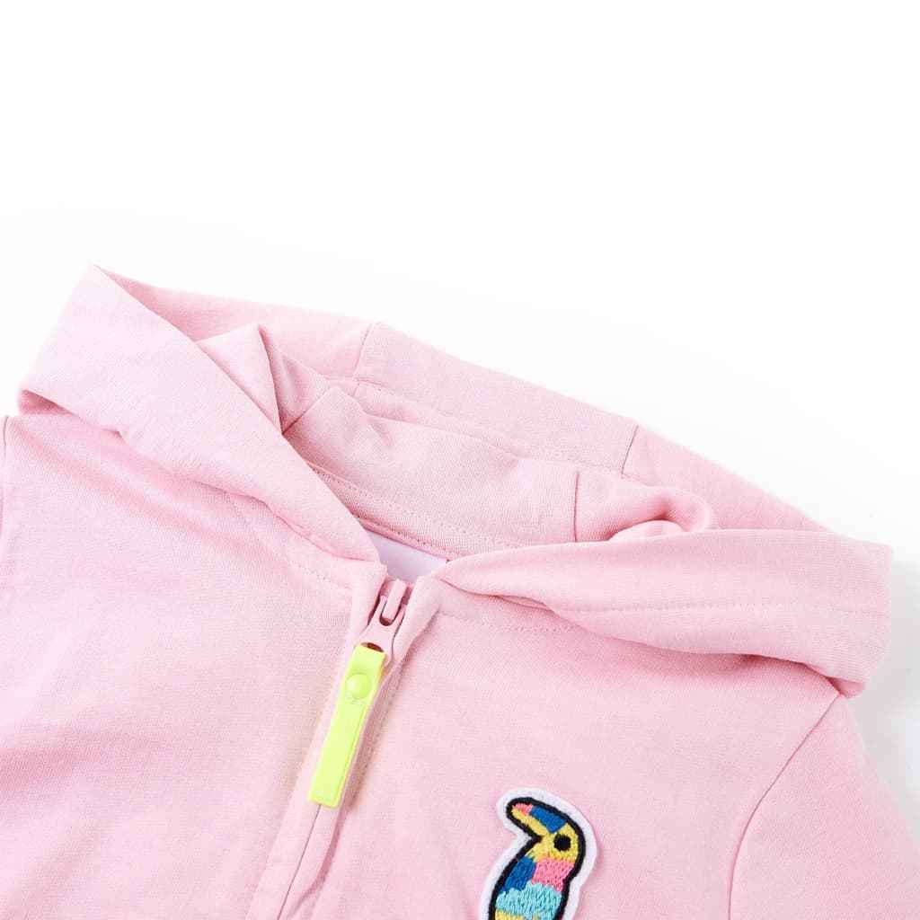 Kinder-Kapuzenpullover Mit Reißverschluss Hellrosa 128