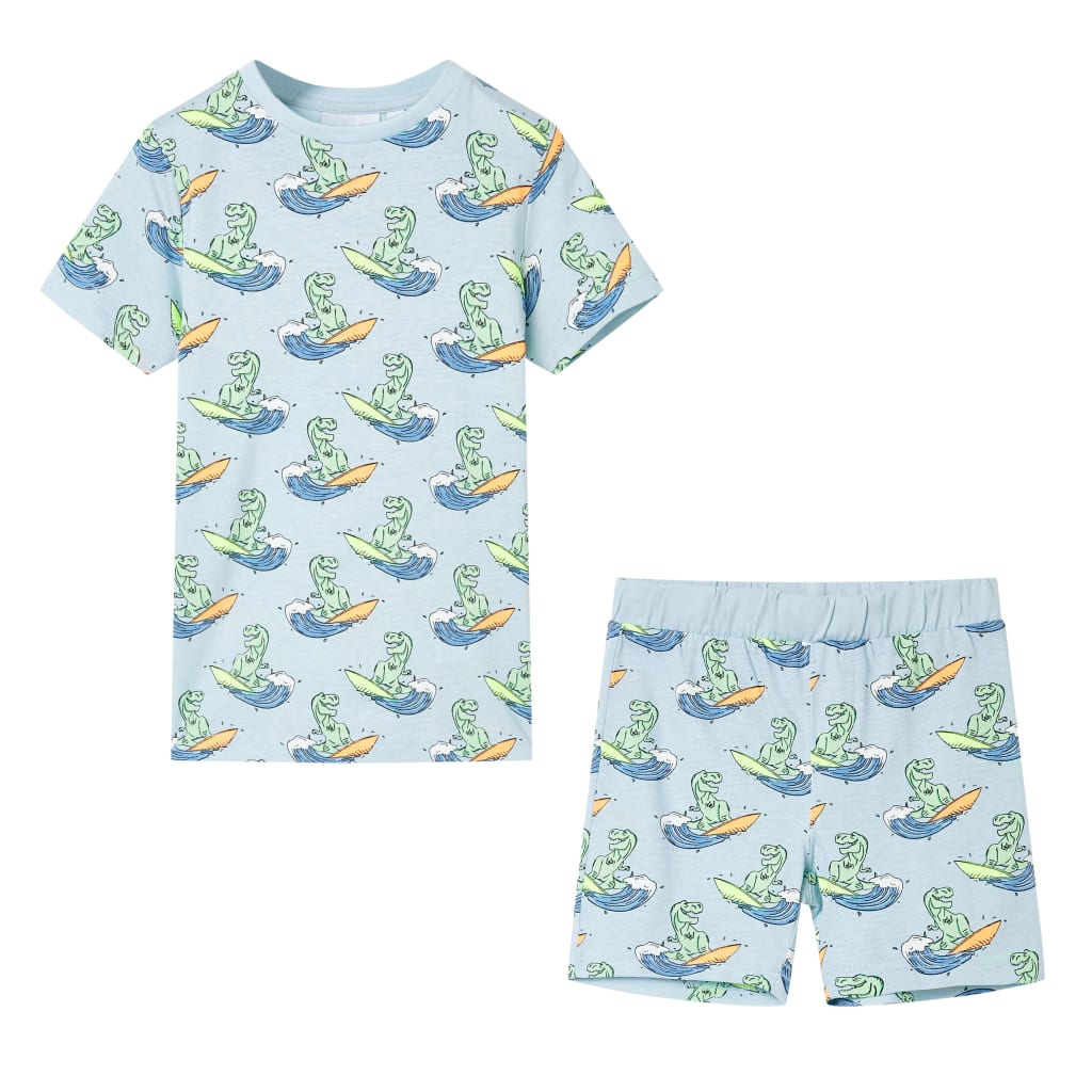 Kinderpyjama Mit Kurzen Ärmeln Hellblau 128