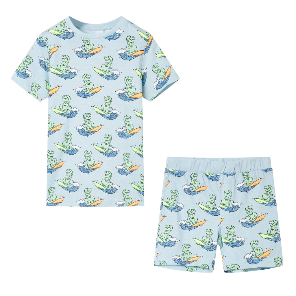 Kinderpyjama Mit Kurzen Ärmeln Hellblau 128
