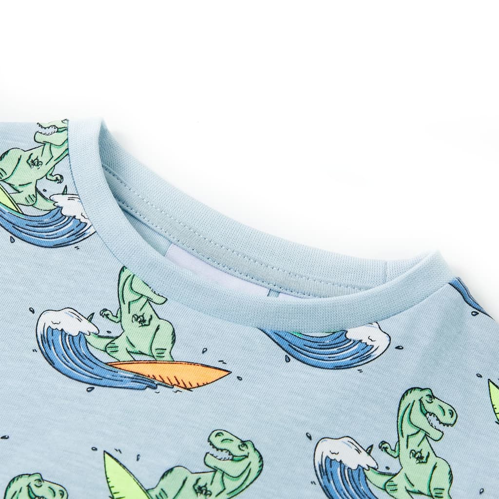 Kinderpyjama Mit Kurzen Ärmeln Hellblau 128