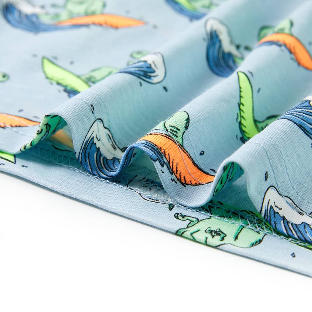 Kinderpyjama Mit Kurzen Ärmeln Hellblau 128
