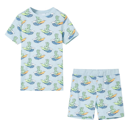 Kinderpyjama Mit Kurzen Ärmeln Hellblau 128
