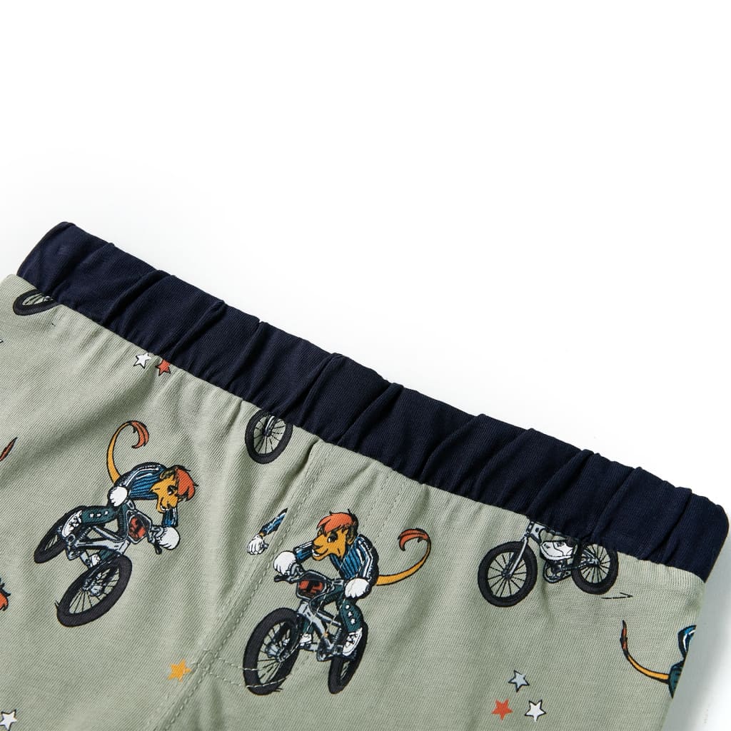 Kinderpyjama Mit Kurzen Ärmeln Hellkhaki 92