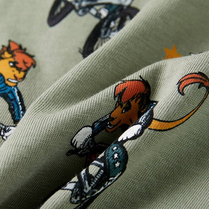 Kinderpyjama Mit Kurzen Ärmeln Hellkhaki 92