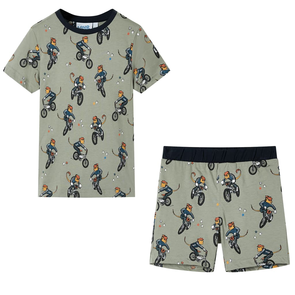 Kinderpyjama Mit Kurzen Ärmeln Hellkhaki 92